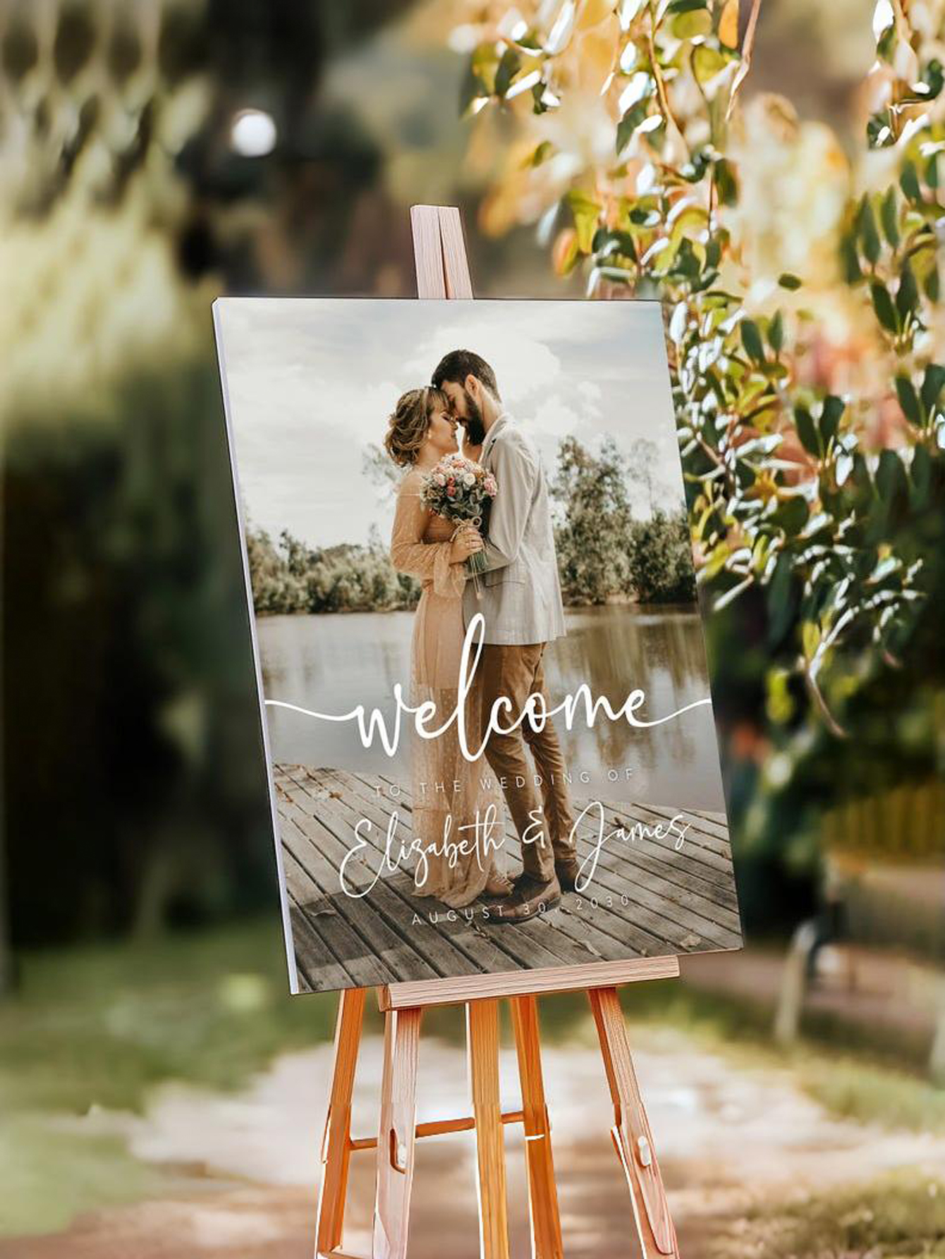 Custom Wedding Photo Welcome Sign PVC Wedding Decorations